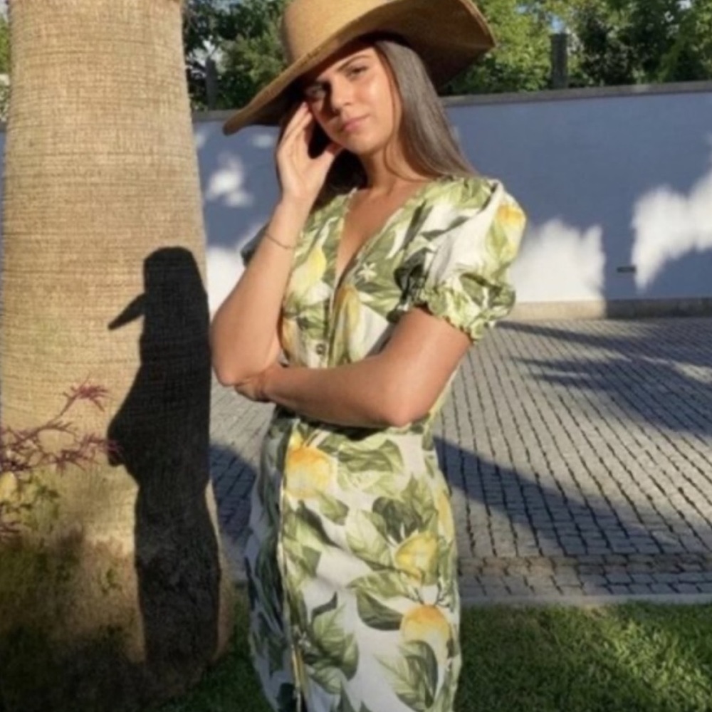 H&M | Lemon Linen Blend Dress XXS